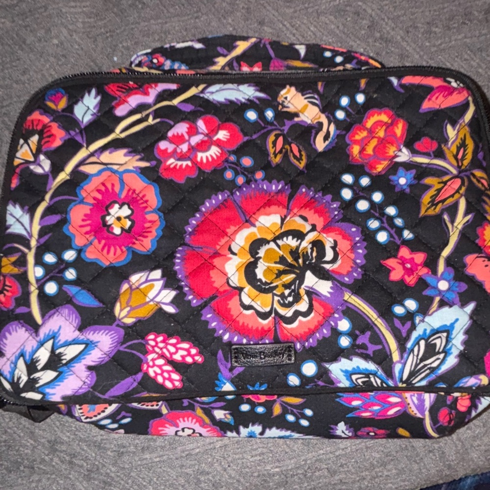 Vera Bradley Floral Cosmetic Bag - Black, Red, Pink, Purple